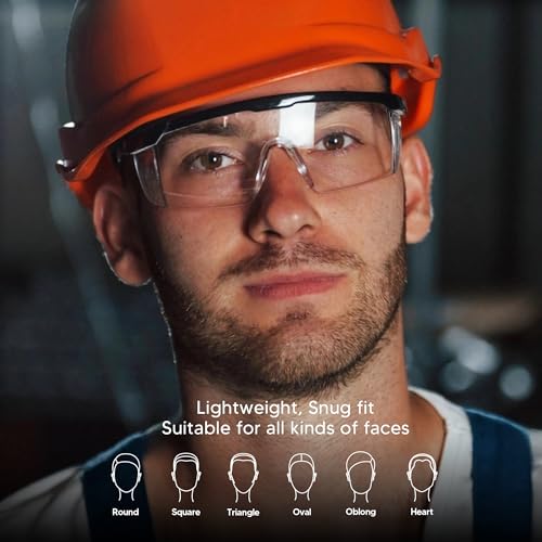 Clear Safety Glasses 12 PACK Safety Goggles Adjustable Temples Wide Vision, Impact Resistant UV Protection, Protective Eye Wear for Industrial Work, Laboratory, Woodworking