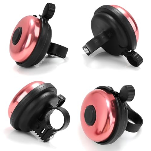 Aluminum Bicycle Bell - Crisp Sound Warning - Light Pink, Right Hand Use