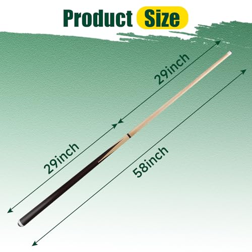 58" Pool Cue Sticks Set - 2-Piece, 17/18/20 oz, 13mm Tips