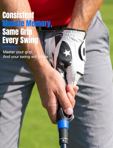 Golf Grip Trainer for Right-Handed Golfers - Black/Blue