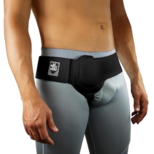 Everyday Medical Inguinal Hernia Support Belt for Men & Women - Black, S/M - Adjustable Post Surgery Groin Truss