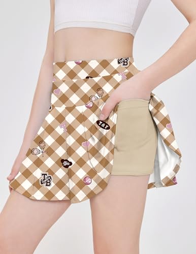 Girls Tennis Skirts with Pockets - Athletic Pleated Golf Skorts, 6-7 Years