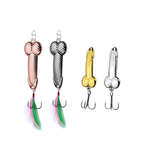 Funny Fishing Lures Set - 4pcs Zinc Alloy Spoon Baits