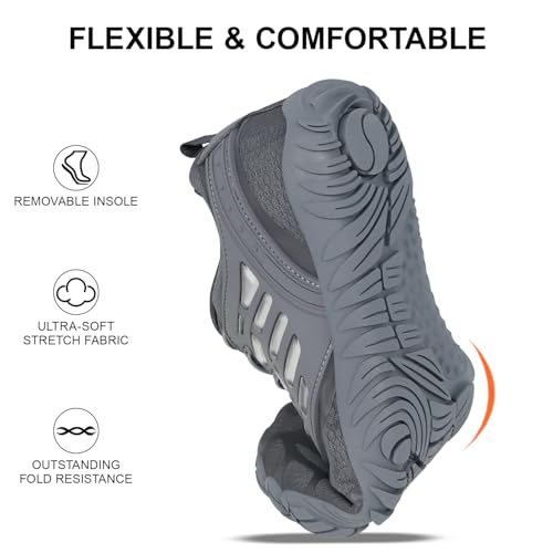 MeXYZ Barefoot Shoes Men Wide Toe Box Zero Drop Minimalist Training Shoes (11.5, Dark Grey)