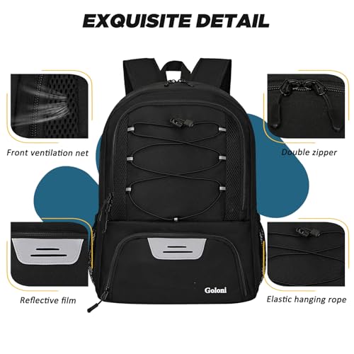 Goloni black soccer and basketball bag with ball & shoe compartments 30L backpack