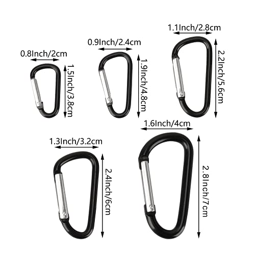 Aluminum Carabiner Clip Snap Hook Keyring 1.6 Inch - 10P/20P