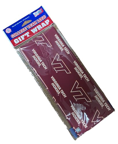 Virginia Tech NCAA Gift Wrapping Paper - 3 Sheets, 20x30 in