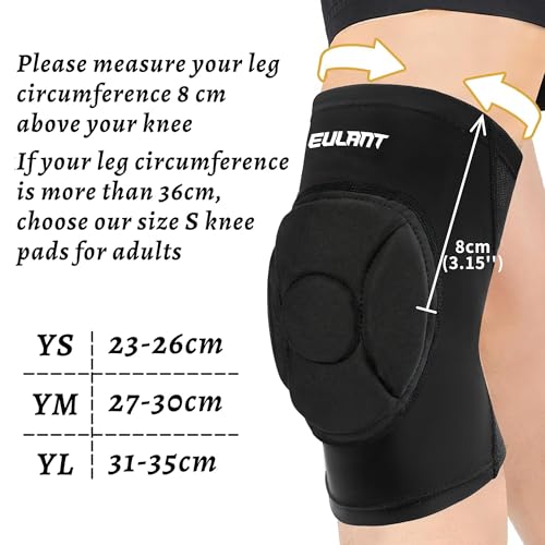 EULANT Kids Knee Pads Small Size 9.45-10.63" Lightweight Compression Sports Gear