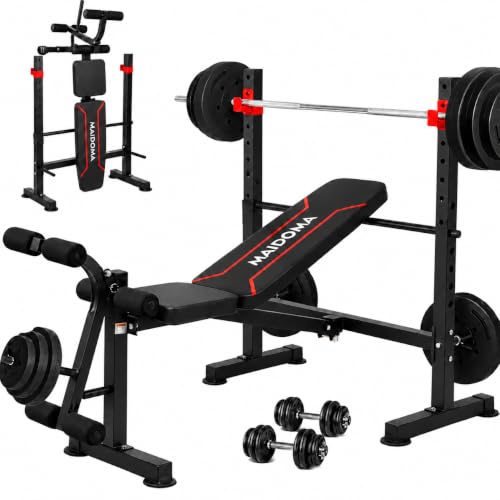 Adjustable 8-in-1 Weight Bench Set with Leg Extension - Vermeil
