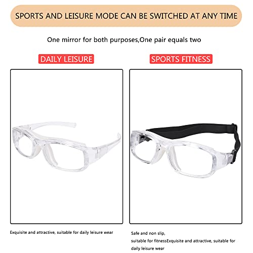 Sport Goggles for Racquetball & Basketball - Adjustable Strap - Transparent