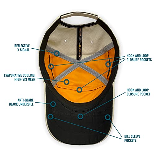 Wazoo Cache Cap™ Black & Brown Hidden-Pocket Outdoor Hat - EDC & Travel
