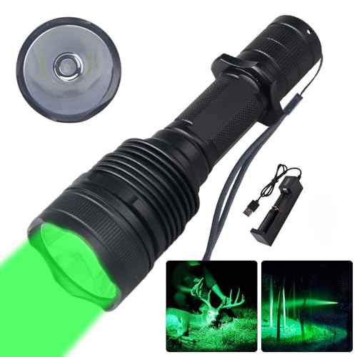 M7 Hunting Flashlight: 525nm-530nm Green Hunting Light Kit Rifle Flashlight Long Range for Predator Hog Light