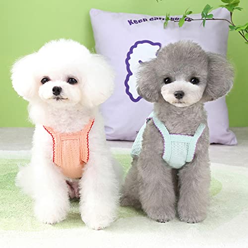 Summer Dog Dress Set - Flower Embroidery Vest for Small to Medium - X-Large