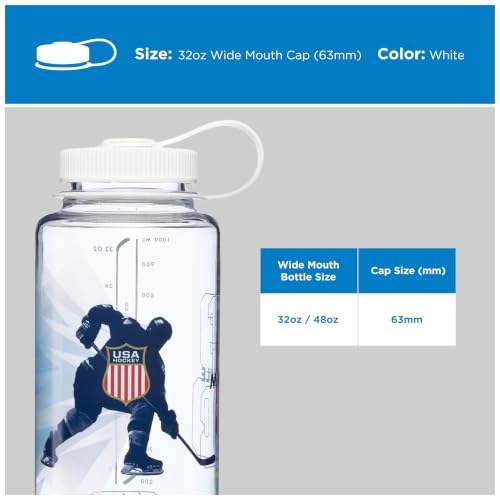 32oz Wide Mouth Water Bottle Lid - BPA-Free White Cap