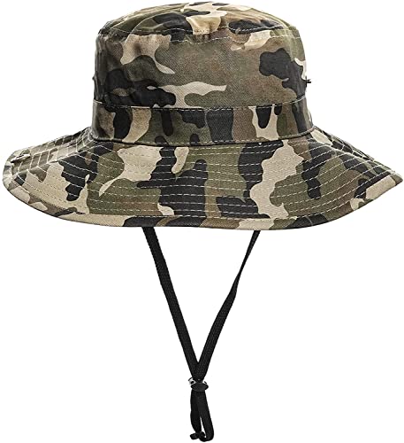 Boys' Camo Bucket Hat - Lightweight Sun Protection, 7-14 Years