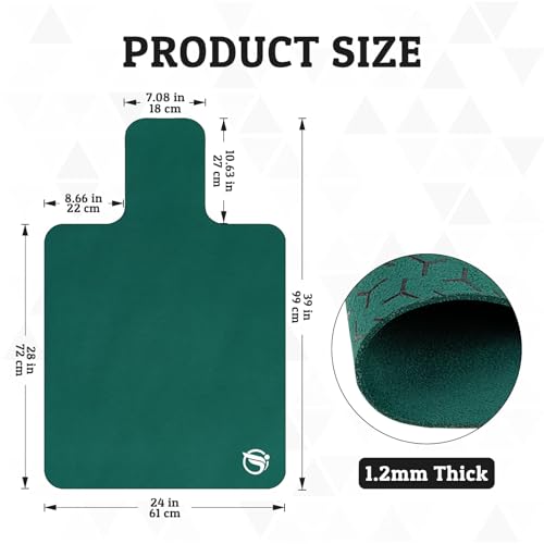Non-Slip Pilates Reformer Mat Towel - Dark Green, 39 x 24 Inch