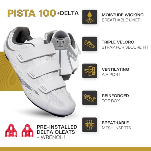 Indoor Cycling Shoes for Women - White Delta Cleats