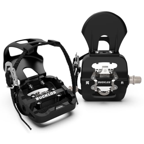 BUCKLOS Bike Toe Clip Cages Pedals Compatible with SPD Cleats&Peloton