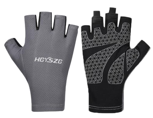 Fingerless UV Protection Gloves - X-Large Grey for Fishing & Outdoor Activities