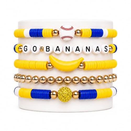 Baseball Fan Bracelets - Go Bananas Friendship Stackable Set