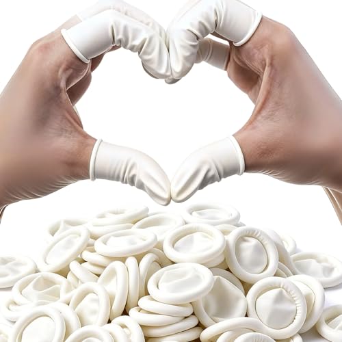 Disposable Latex Finger Cots - Waterproof Anti-Slip Protectors (105 Pack)