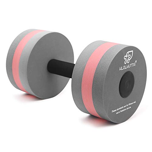 Water Dumbbells for Aquatic Exercise - 2 Pcs EVA Foam - Gray