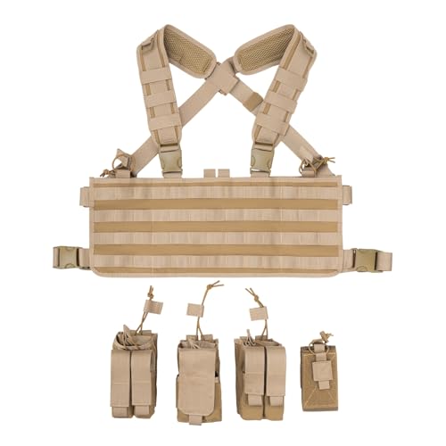 Modular Chest Rig with Removable Mag Pouches - Brown