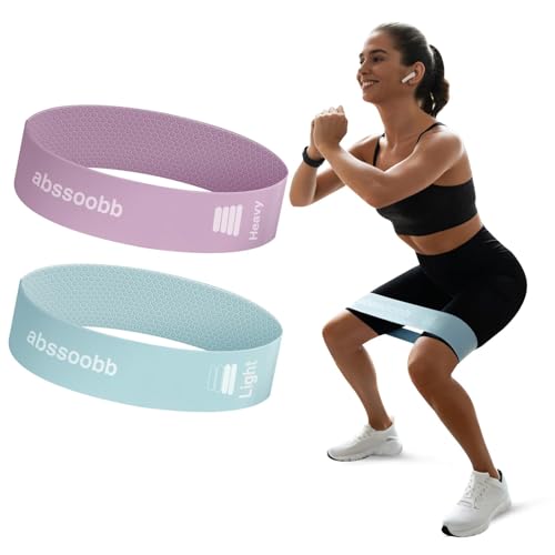 2-Pack Heavy Resistance Bands for Glutes & Legs - 25/50 lb