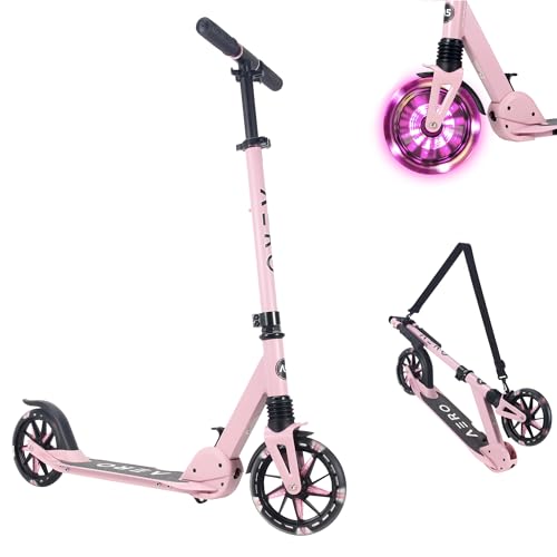 Big Wheel Kick Scooter for Kids 6-12 - A5 Pink with Lights