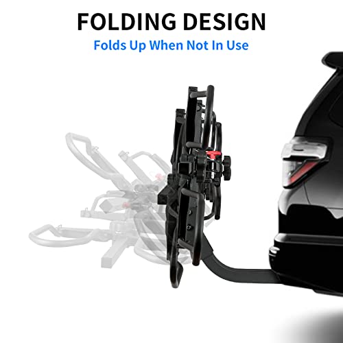 Smart Tilting Folding Bicycle Rack for 2 Bikes, 160 lbs Capacity