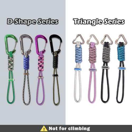 Paracord Keychain with Triangle Carabiner Clip - Pink