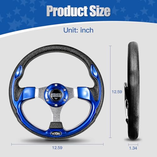 12.5" Universal Golf Cart Steering Wheel - Blue