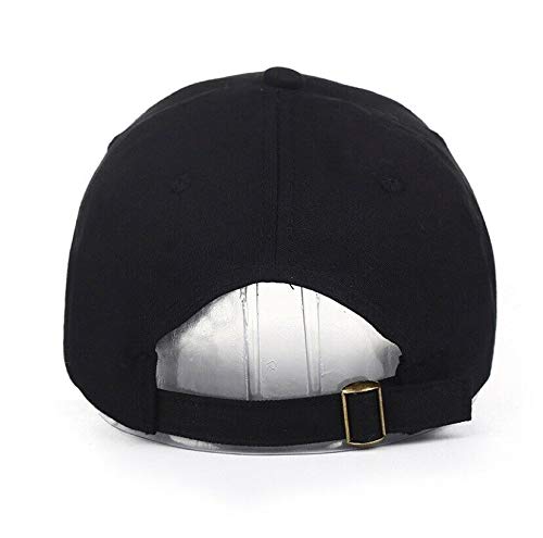 ARAWARA K-pop Metallic Fitted Cap with Ring Chain, Black (Medium) Star Embellishment