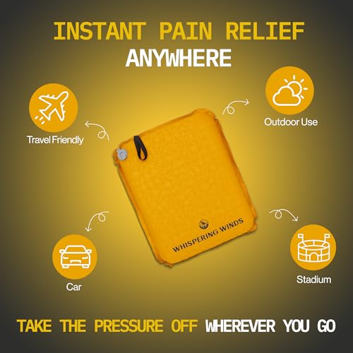 Inflatable Seat Cushion - Comfortable Dark Gold Foam Pad - 1 Pack, Large