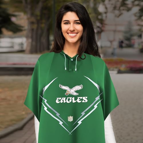 NFL Waterproof Rain Poncho - Philadelphia Eagles Team Color