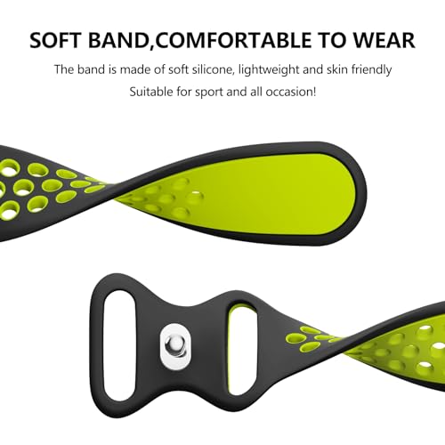 20mm Soft Silicone Replacement Sport Band for Amazfit - Black/Green