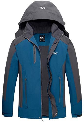 Diamond Candy Men's X-Large Dark Blue Waterproof Hooded Rain Jacket