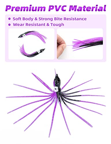 Saltwater Trolling Squid Skirts Lures - 2, 3, 5, 8, 12 Inch