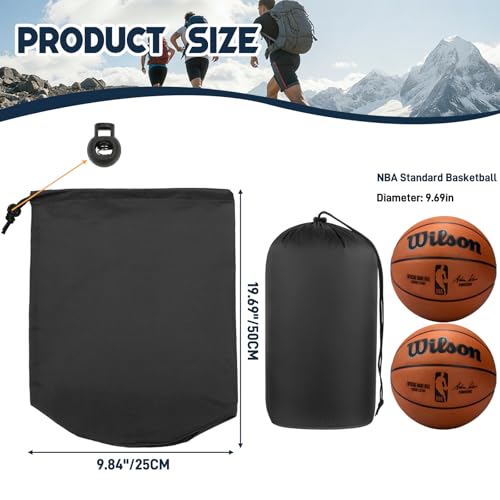Quinnsus Waterproof Black 10x20 Inch Compression Sack - 2-Pack for Camping & Hiking