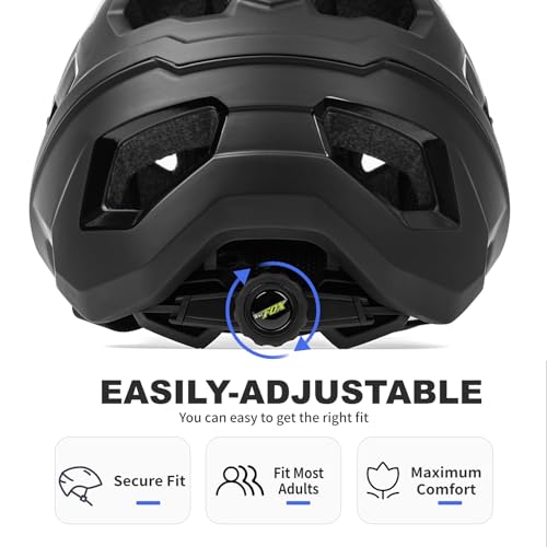 BATFOX Matte Black Bicycle Helmet for Adults & Youth, Size L (55-59cm)