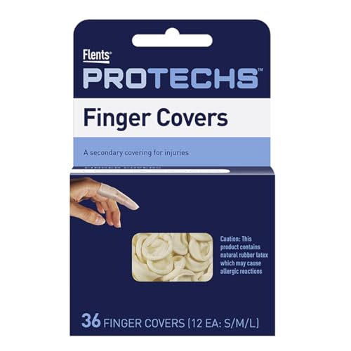 Finger Cots for Wound Care - 36 Count, Clear Latex Protection
