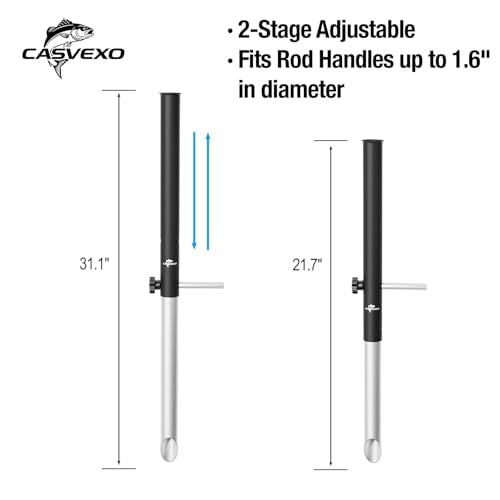 Casvexo 1/2 Pack Aluminum Sand Spikes for Surf Fishing Rod Holder, Telescopic & Portable, Adjustable with Storage Bag