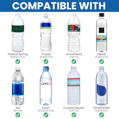 Linkidea Blue 2 Pack Neoprene Water Bottle Sleeve for 16.9/20 Fl Oz (Smartwater, Evian, Lifewtr) - Fits 7.7-9 in H