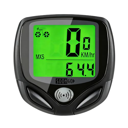 Wireless Waterproof Bike Computer - Multi-Function Speedometer with LCD Backlight