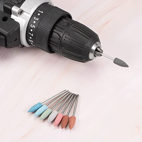 uxcell 5 Pcs Silicone Rubber Grinding Buffing Wheels 2000 Grits 6mm Dia Pointed Polishing Head for Electric Rotary Tool