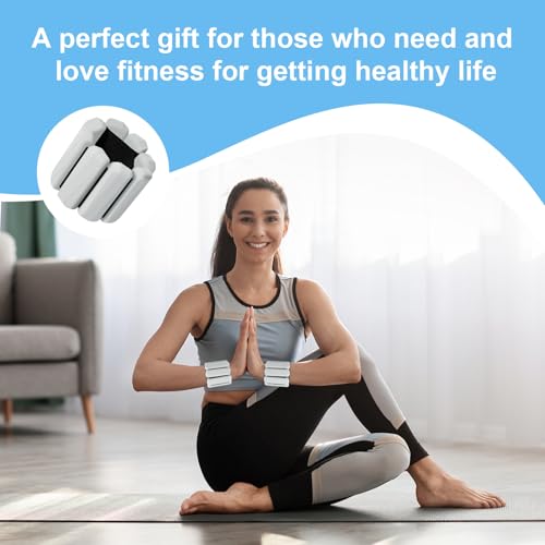 Teikugv Grey Adjustable Wrist & Ankle Weights Set for Women & Men, 2lb