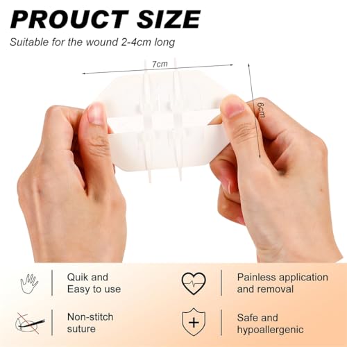 Emergency Wound Closure Strips - 2PCS Zip Stitch Kit, 6x7cm