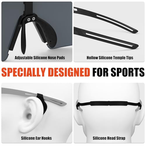 Polarized Cycling Glasses with 5 Interchangeable Lenses - Black