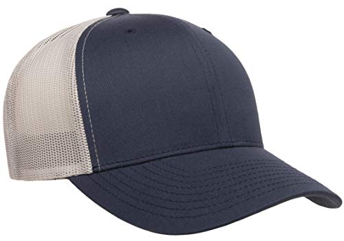 Retro Trucker Hat - Navy/Silver - One Size Snapback Cap