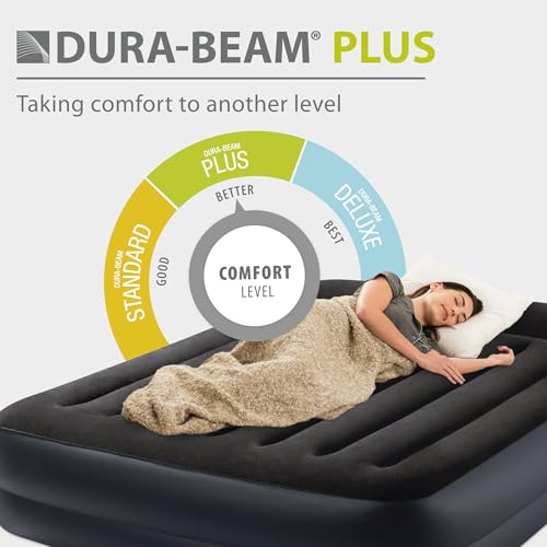 Queen Size Intex Dura-Beam Plus Air Mattress with Built-In Pump